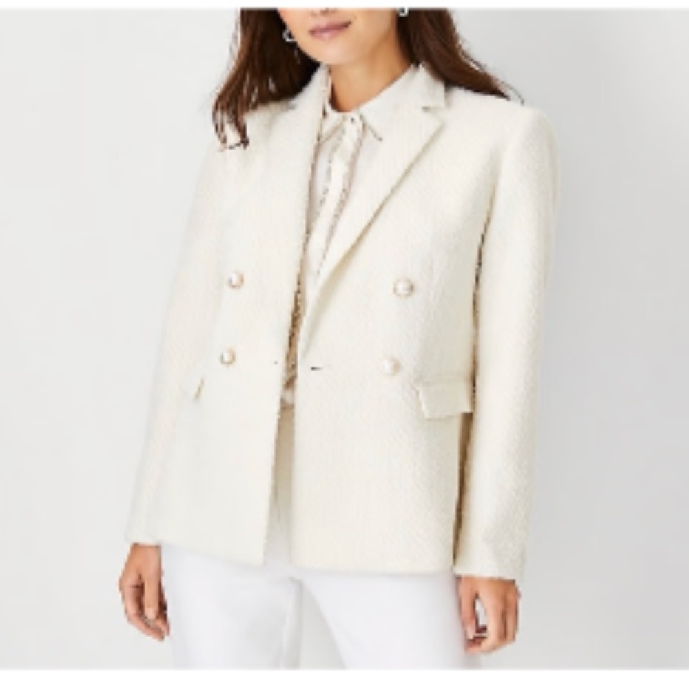 Ann Taylor tweed double breasted blazer